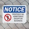 Signmission Positively No Admittance Except On Business OSHA Notice Sign, Plastic, 14in W x 10in L, 2PK OS-2PACK-NS-P-1014-L-16392 - alternate 5